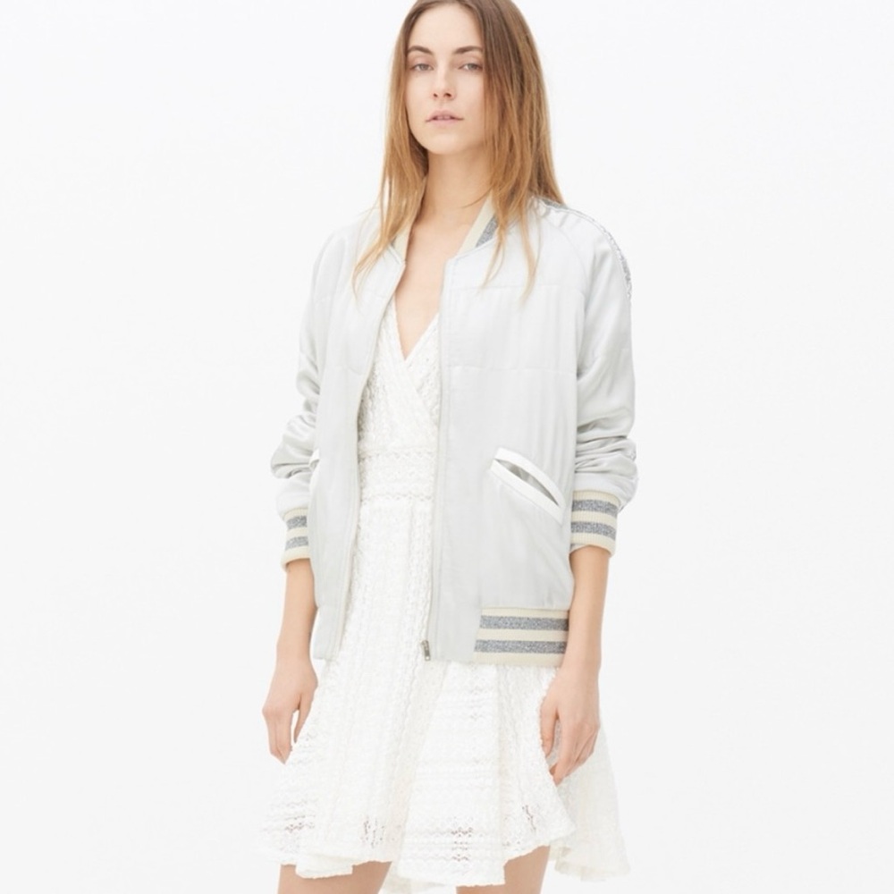 IRO satin sequin bomber jacket